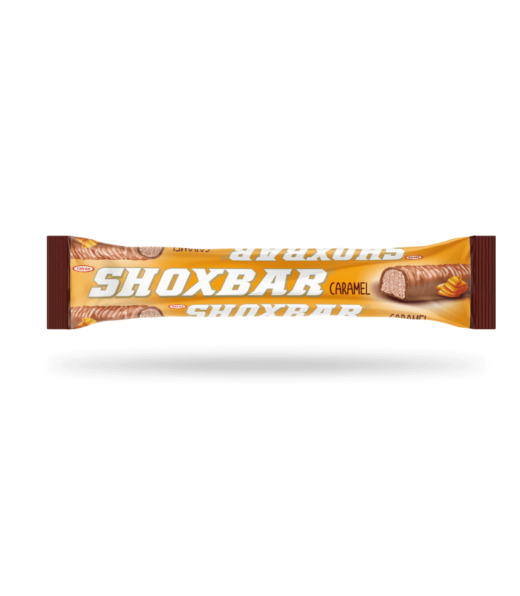 Shoxbar Kakao Kaplamalı Karamel Aromalı Kakaolu Nuga Bar Tayaş Gıda